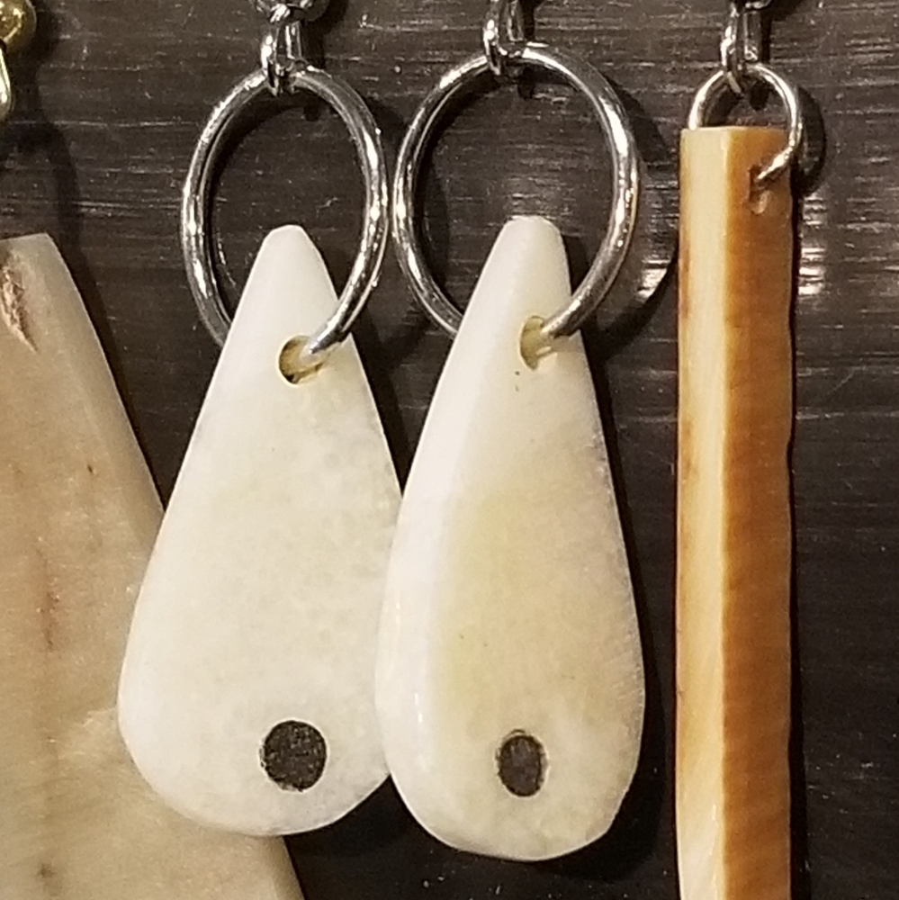 Walrus Ivory and baleen earrrings